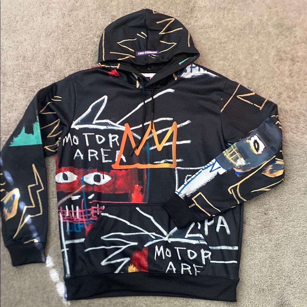 Black Hoodie with Vibrant Graphic Design